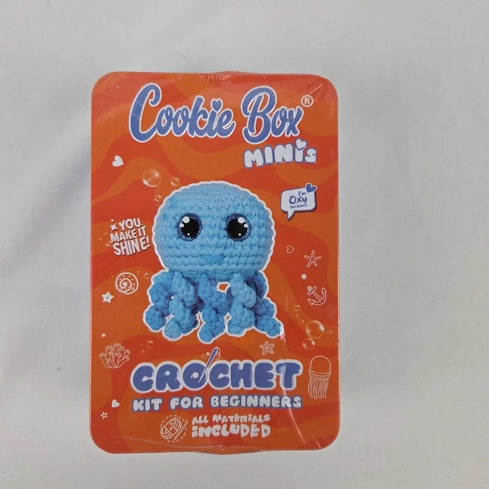 New Sealed Cookie Box Minis Crochet‎ Kit for Beginners – Oxy the Jellyfish